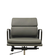 Black Frame Grey Leather 217 Soft Pad Style Leather Office Chair