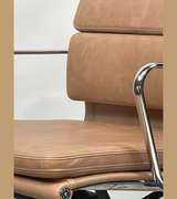 Khaki Sand Leather Office Chair