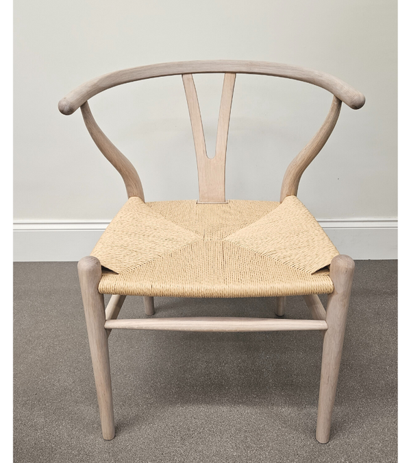 Soaped Oak Y Wish Style Woven Dining Chair