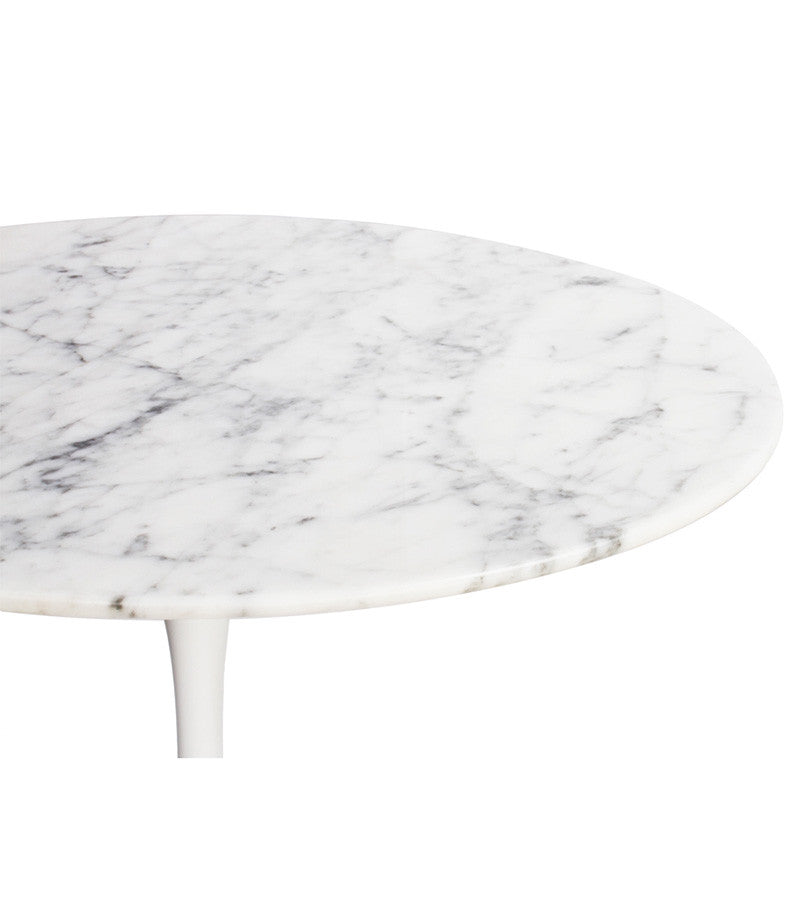 Carrara Marble Tulip Dining Table in Choice of Diameter | Onske