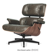 Lounge Chair and Ottoman in Aniline Leather