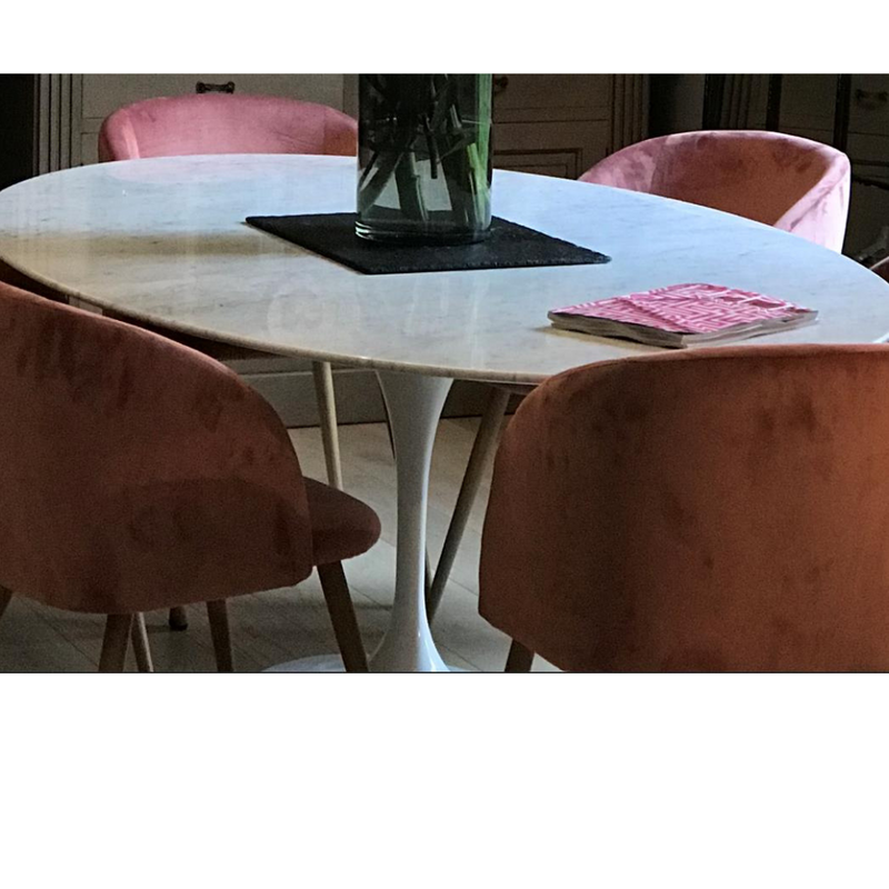 Carrara Marble Tulip Dining Table in Choice of Diameter - Onske