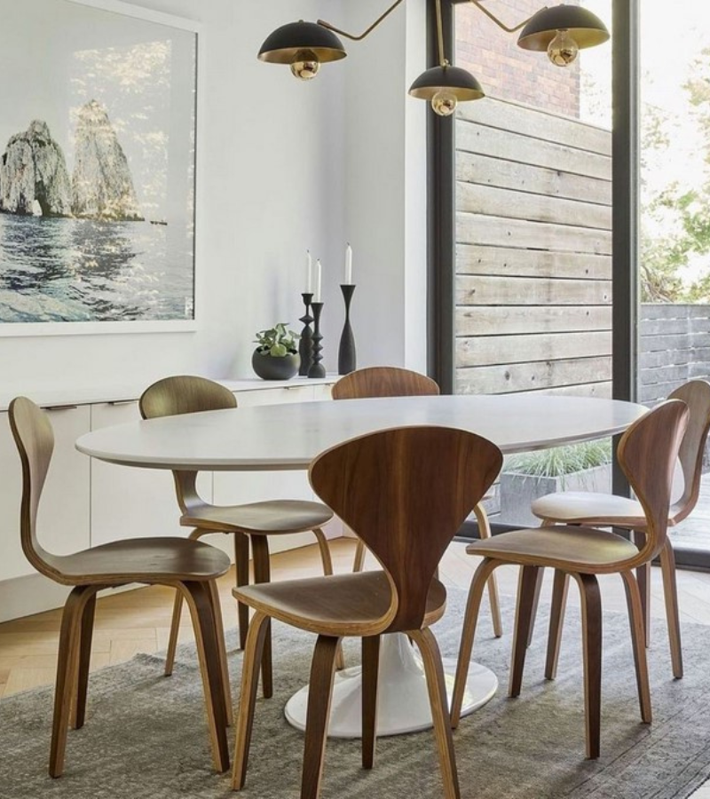 150cm Oval White Wood Tulip Dining Table