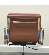 Chestnut Tan Leather Soft Pad Aluminium Frame Office Chair