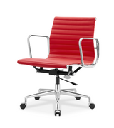 Ribbed Leather Mid-Century Style Office Chair