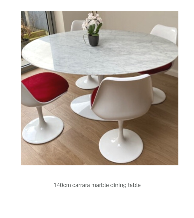Marble Dining Table Tulip Style Choice of Size