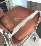 Low Back Padded Leather Midcentury Style Office chair