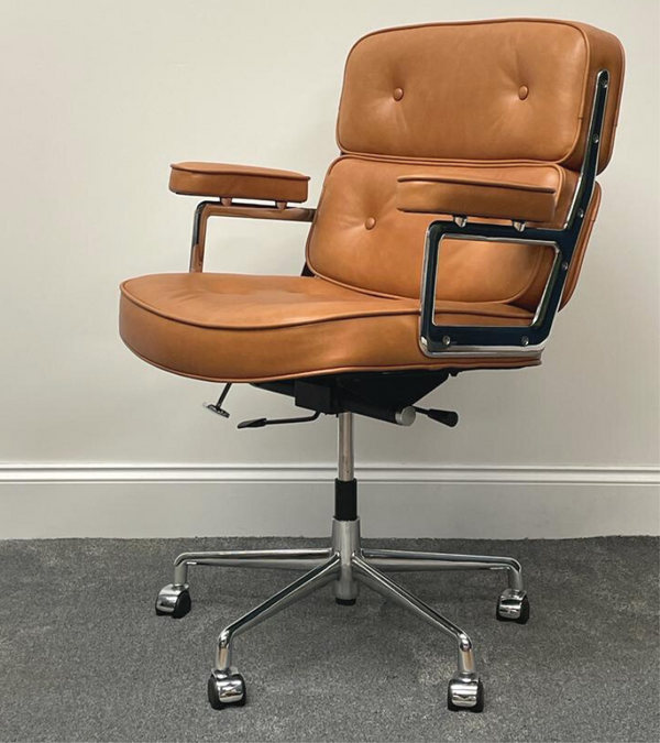Time Life Lobby Executive Management Office Chair in Vintage Tan Leather