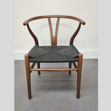 Wishbone Style Dining Chair Walnut with Black Cord