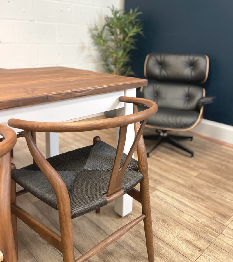 Wishbone Style Dining Chair Walnut with Black Cord Onske