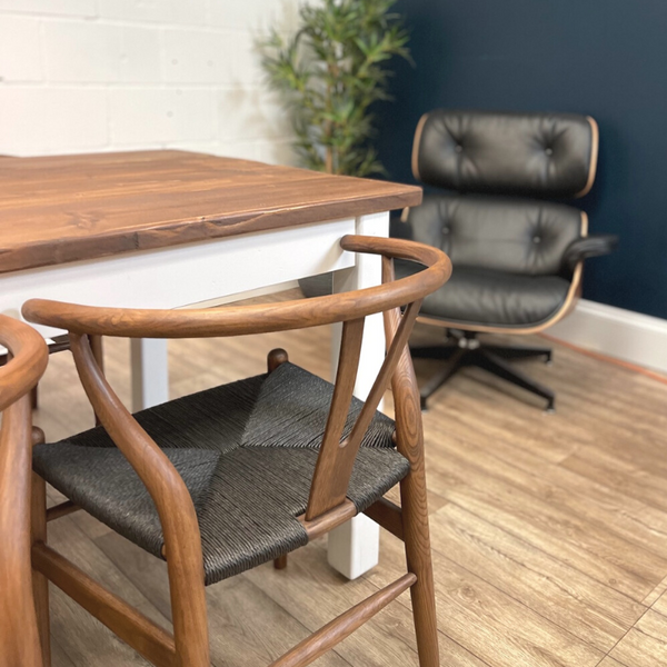 Walnut wishbone dining chair store